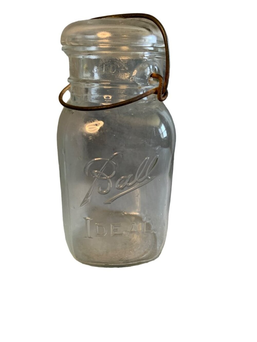 Ball Ideal Glass Square Quart Mason Canning Jars Wire Bail Vintage